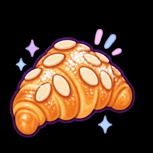 Illustration of almond croissant