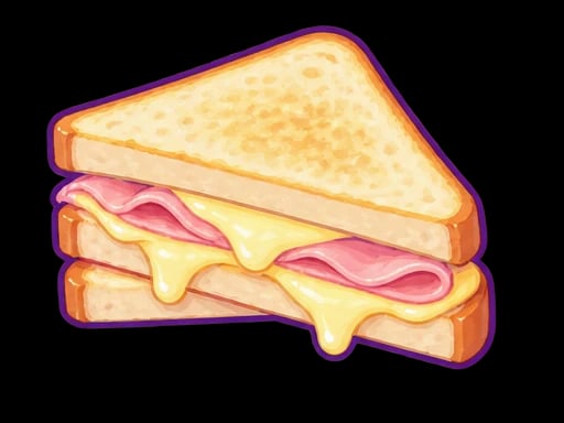Illustration of ham & cheese sandwich